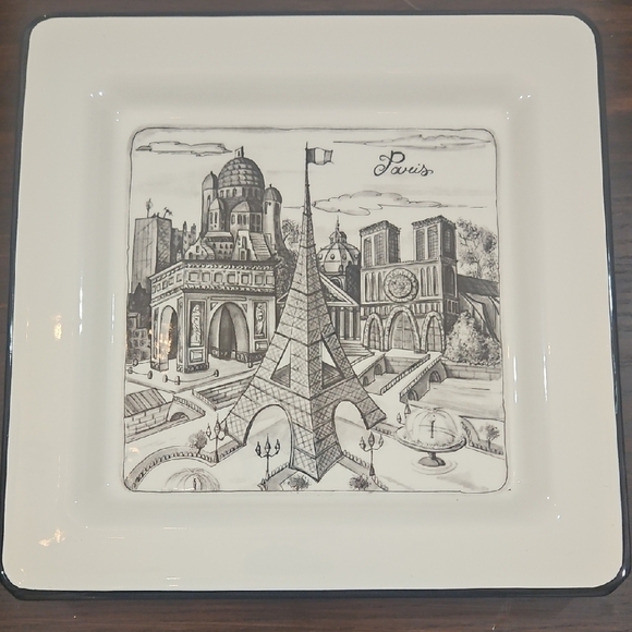 set of 3 Pietro Brunelli Black and White Architectural Dinnerware - Picture 4 of 4